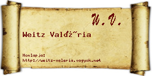 Weitz Valéria névjegykártya